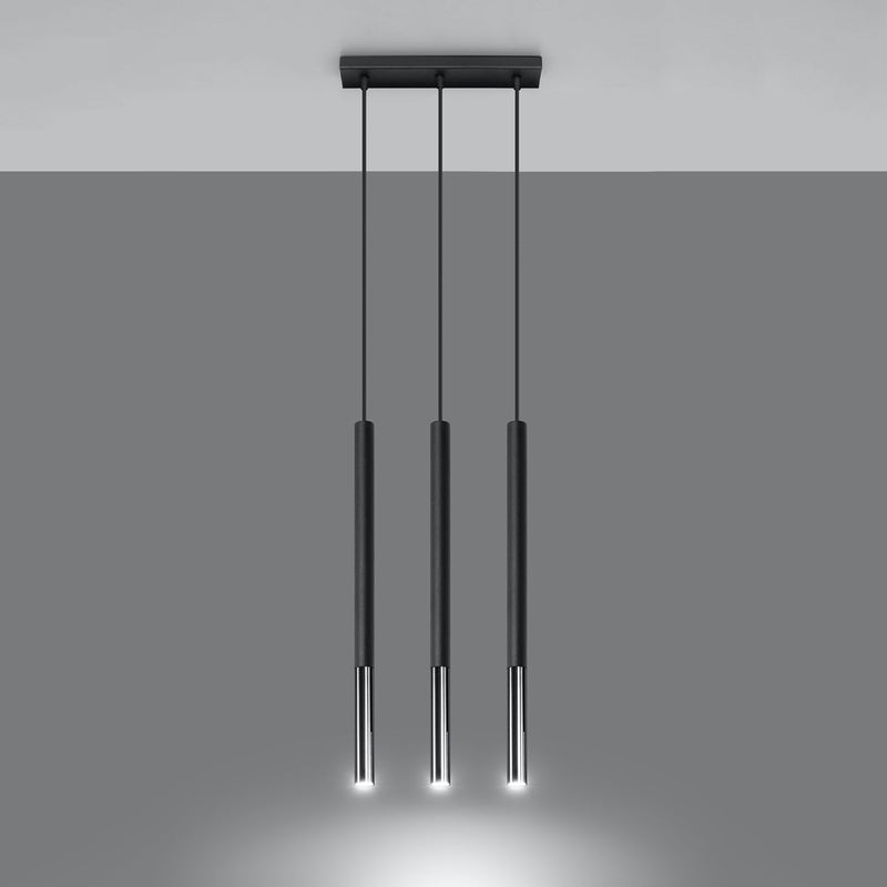 Suspension Moderne Mozaica 3L noir/chrome
