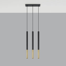 Suspension Moderne Mozaica 3L noir/doré