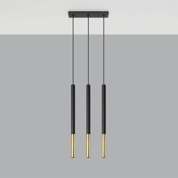 Suspension Moderne Mozaica 3L noir/doré