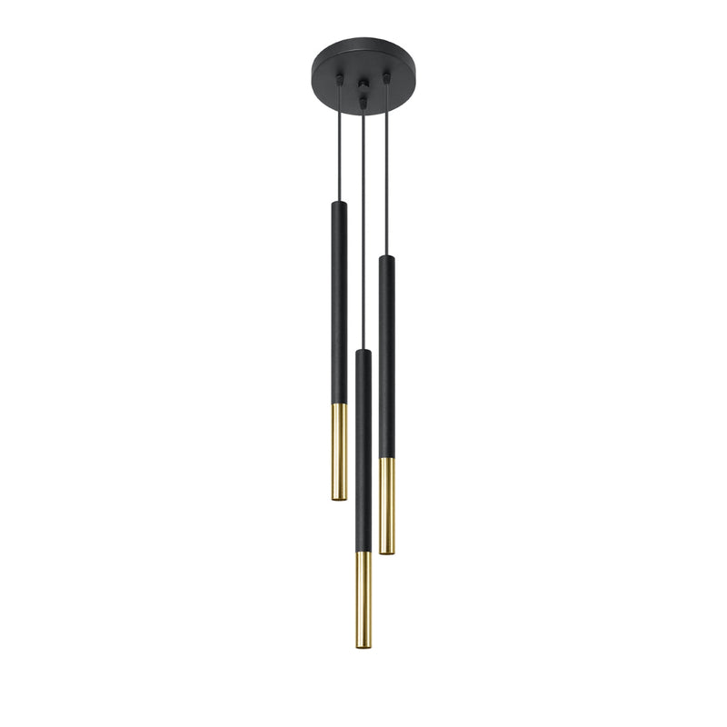 Suspension Moderne Mozaica 3P noir/doré