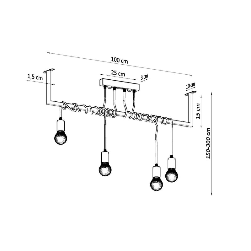 Lustre Entrelacs 4 noir