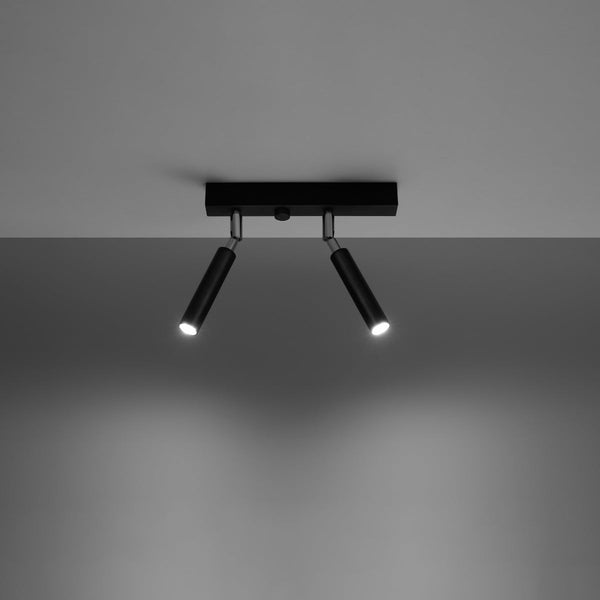 Plafonnier Acier Réglable Minimaliste 2 noir