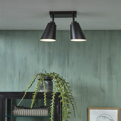 Plafonnier Bremen Fer Rectangulaire Noir 35 cm