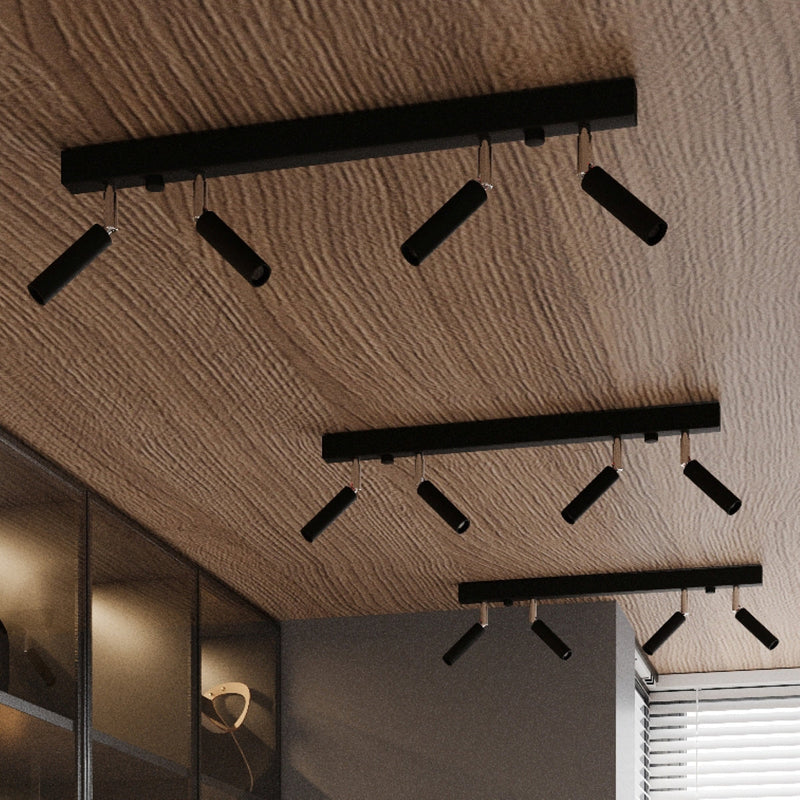 Plafonnier Acier Réglable Minimaliste 4 noir