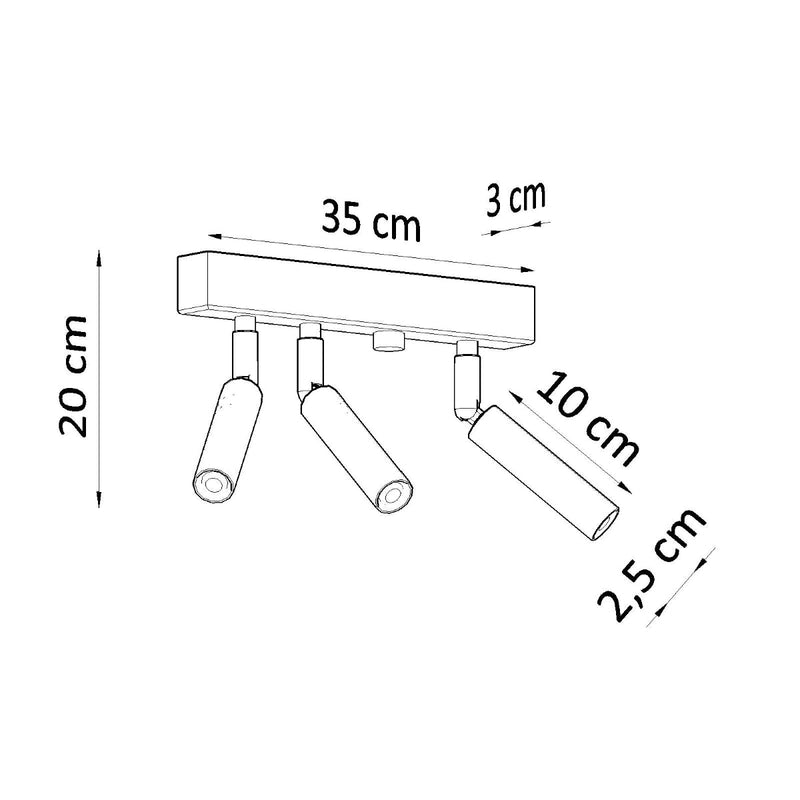 Plafonnier Acier Réglable Minimaliste 3 blanc