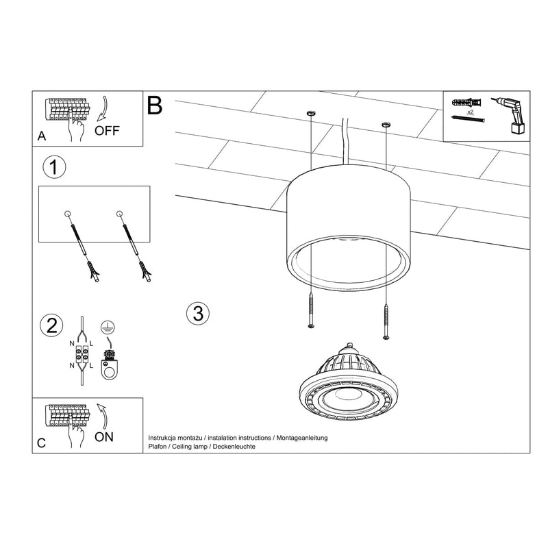 Plafonnier Moderne Basic 1 bois naturel