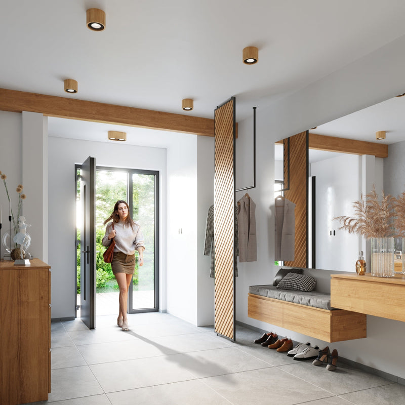 Plafonnier Moderne Basic 1 bois naturel