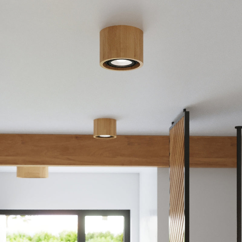 Plafonnier Moderne Basic 1 bois naturel