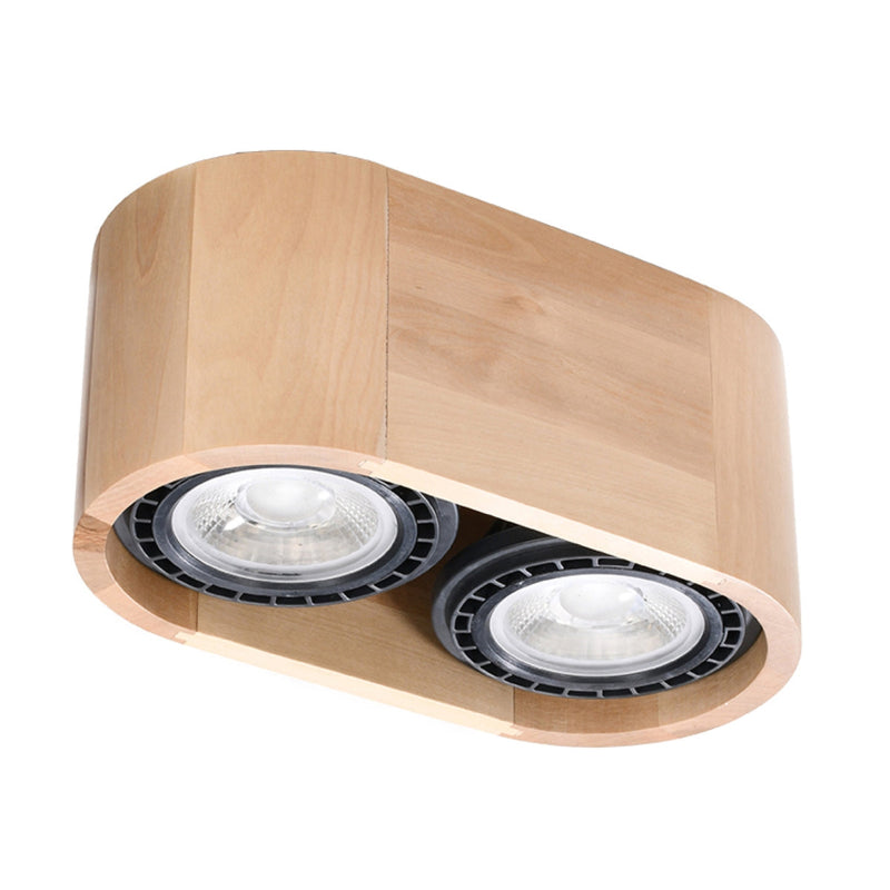 Plafonnier Moderne Basic 2 bois naturel