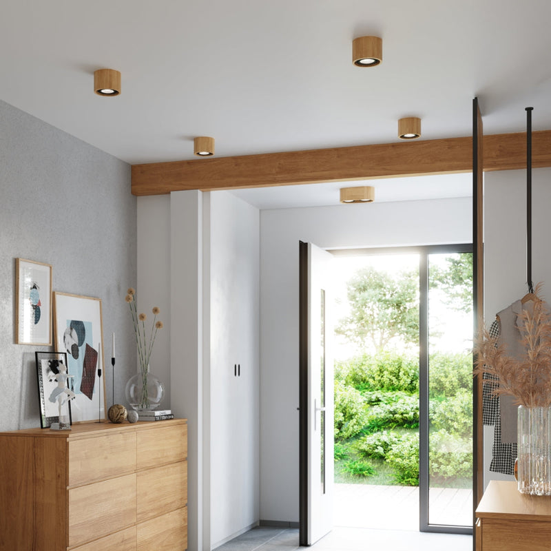 Plafonnier Moderne Basic 2 bois naturel