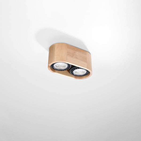 Plafonnier Moderne Basic 2 bois naturel