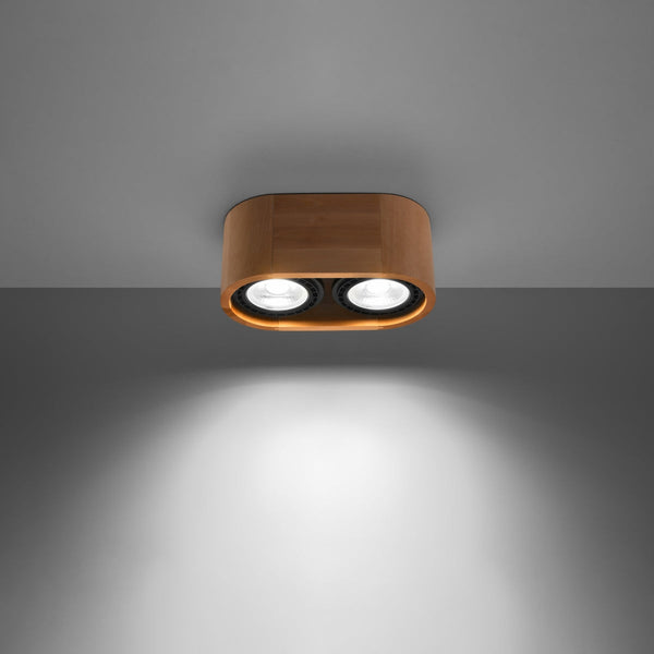 Plafonnier Moderne Basic 2 bois naturel