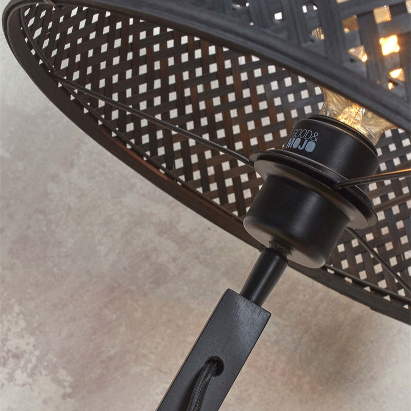 Lampadaire Java Straight Bambou Noir 128 cm