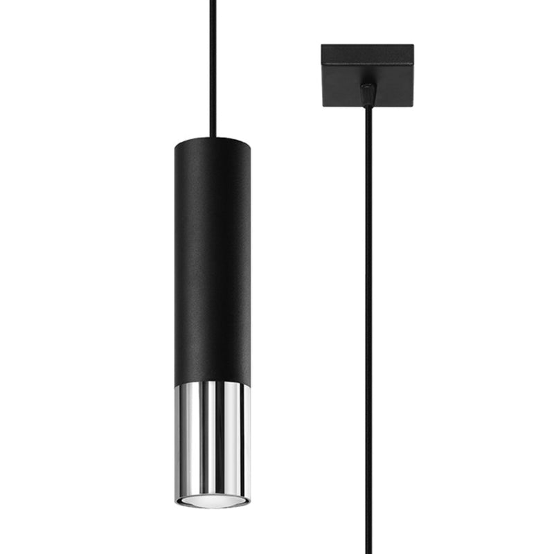 Lampe suspendue Duo Metallic 1 noir/chrome