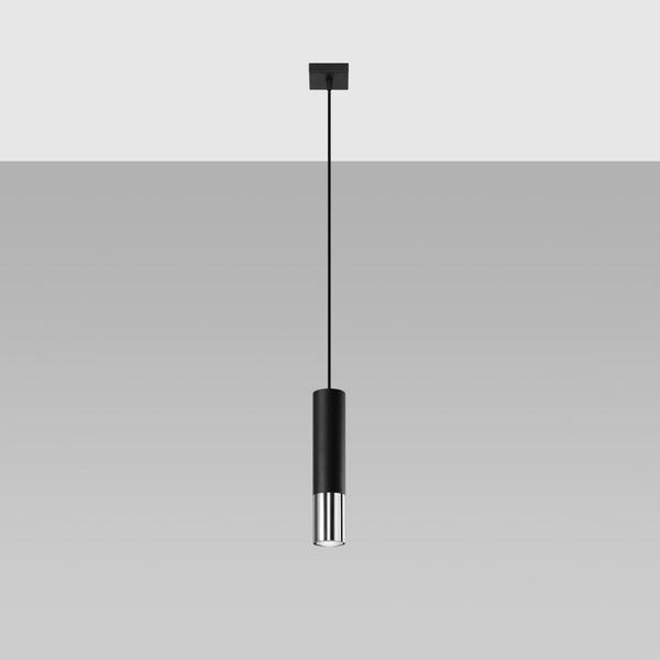 Lampe suspendue Duo Metallic 1 noir/chrome