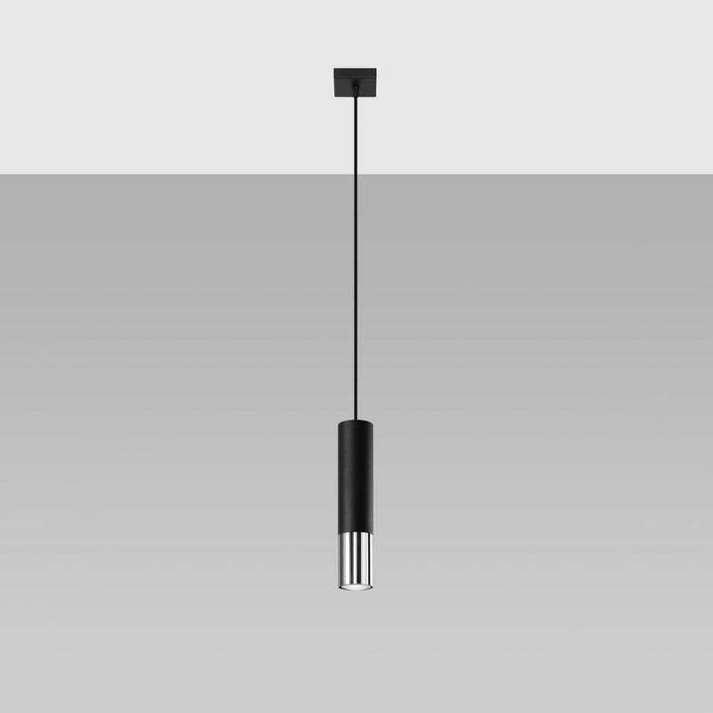 Lampe suspendue Duo Metallic 1 noir/chrome