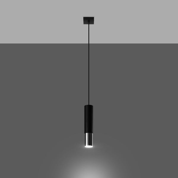 Lampe suspendue Duo Metallic 1 noir/chrome