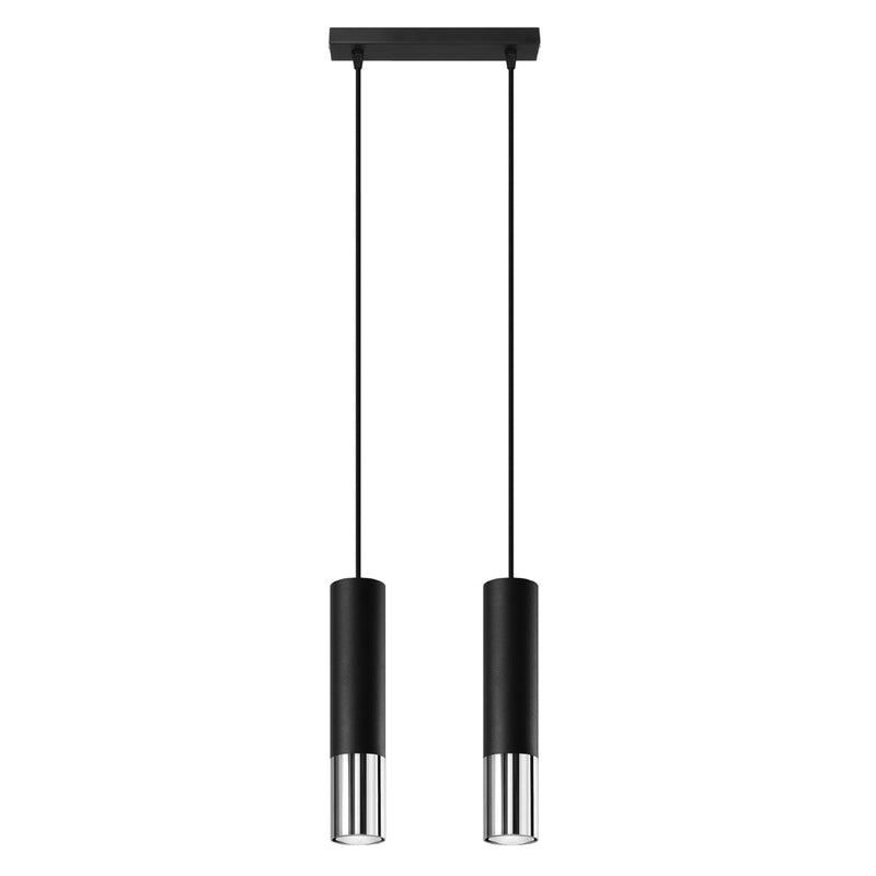 Lampe suspendue Duo Metallic 2 noir/chrome