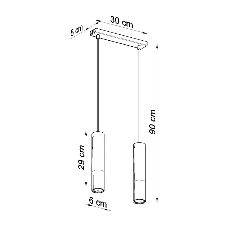 Lampe suspendue Duo Metallic 2 noir/chrome