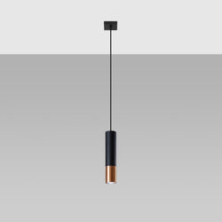 Lampe suspendue Duo Metallic 1 noir/cuivre