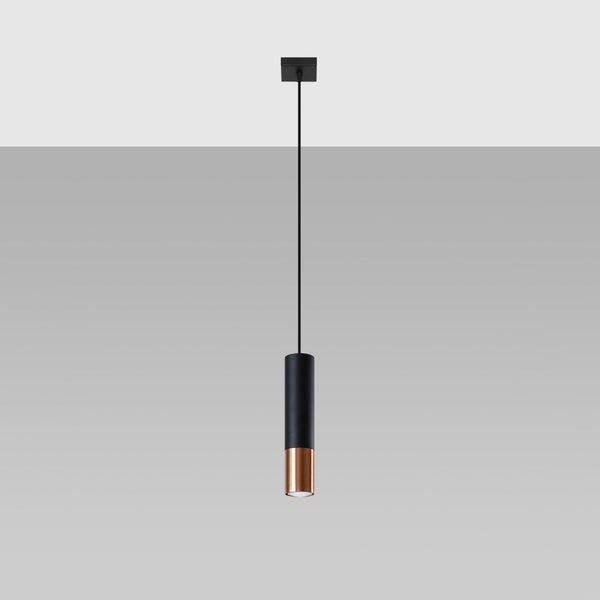 Lampe suspendue Duo Metallic 1 noir/cuivre