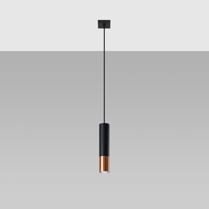 Lampe suspendue Duo Metallic 1 noir/cuivre