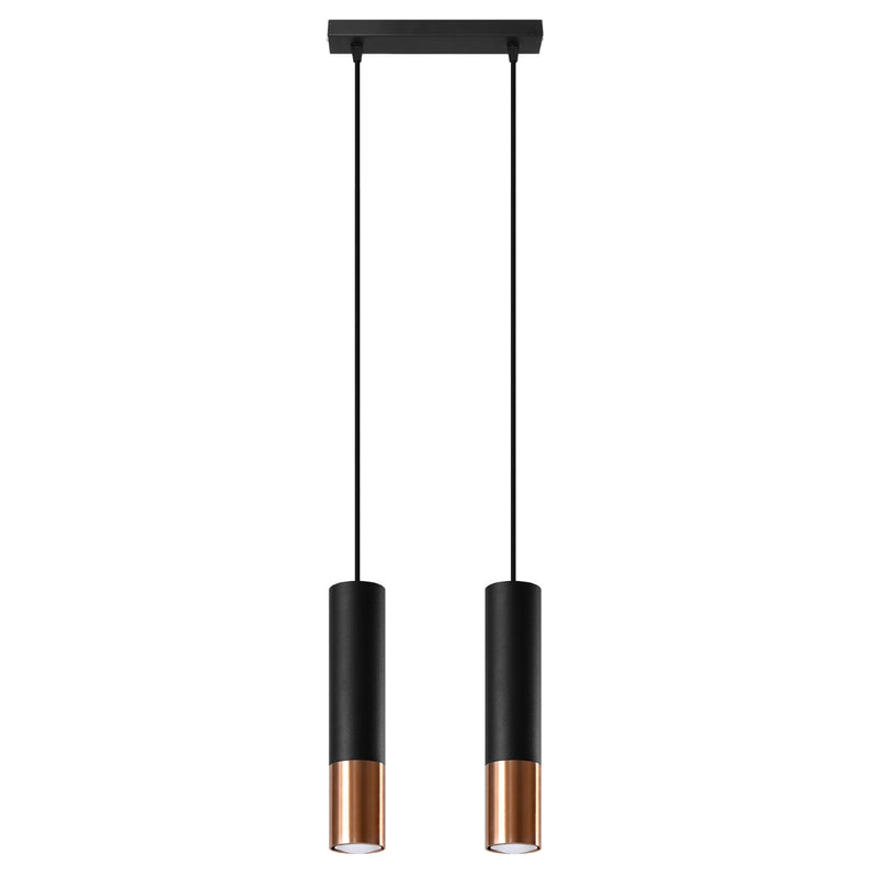 Lampe suspendue Duo Metallic 2 noir/cuivre