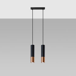 Lampe suspendue Duo Metallic 2 noir/cuivre