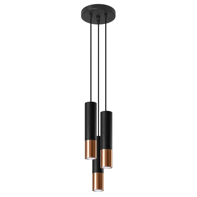 Lampe suspendue Duo Metallic 3P noir/cuivre