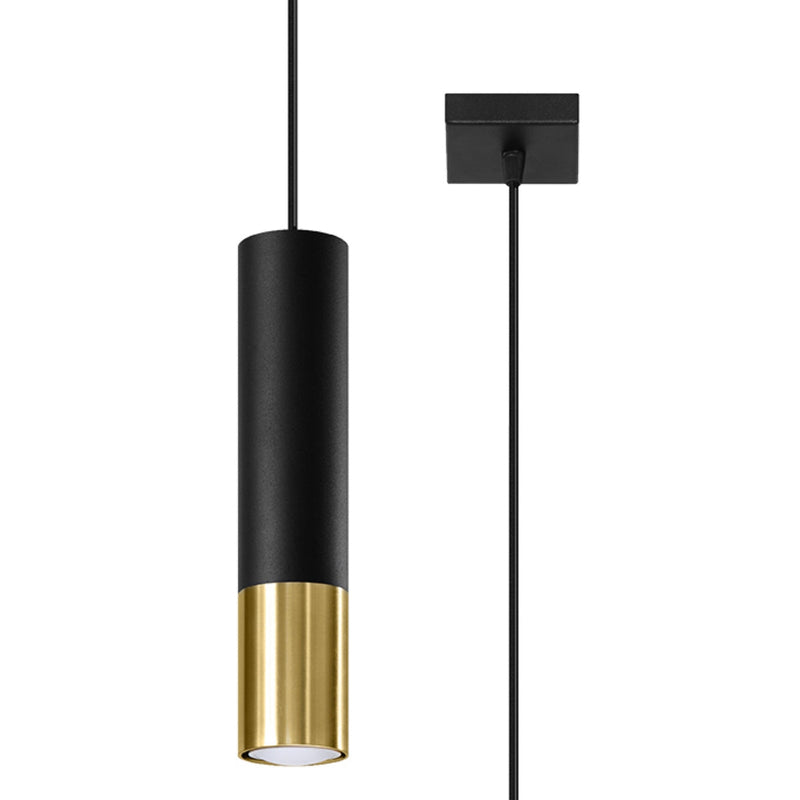 Lampe suspendue Duo Metallic 1 noir/doré