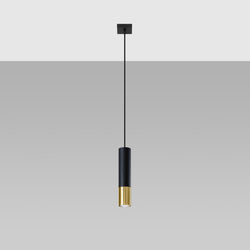 Lampe suspendue Duo Metallic 1 noir/doré