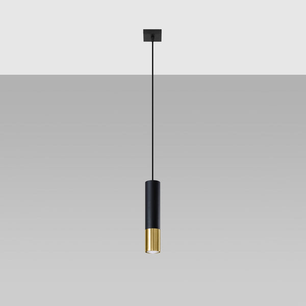 Lampe suspendue Duo Metallic 1 noir/doré