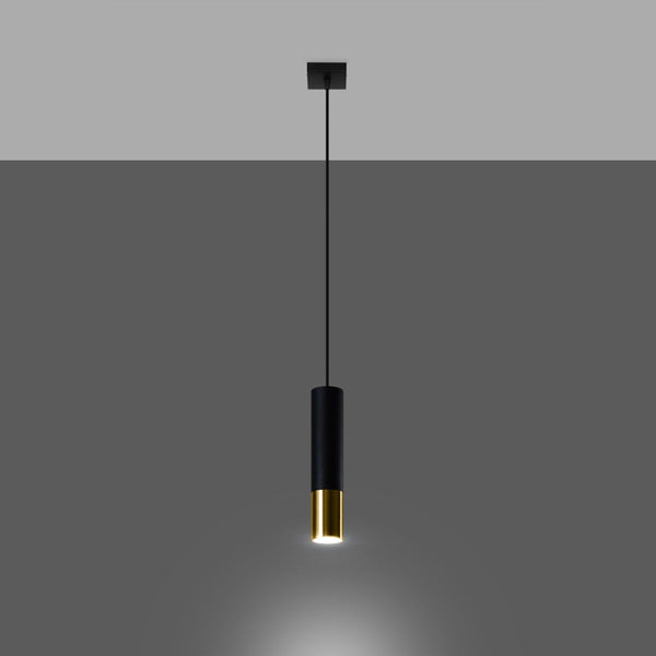 Lampe suspendue Duo Metallic 1 noir/doré