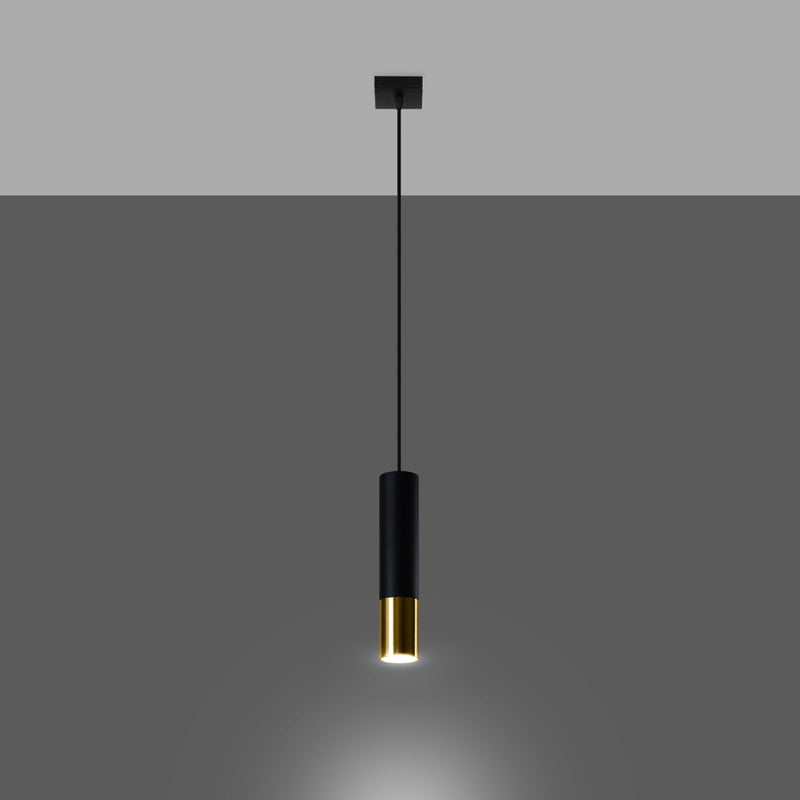 Lampe suspendue Duo Metallic 1 noir/doré