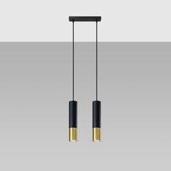 Lampe suspendue Duo Metallic 2 noir/doré