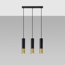 Lampe suspendue Duo Metallic 3L noir/doré