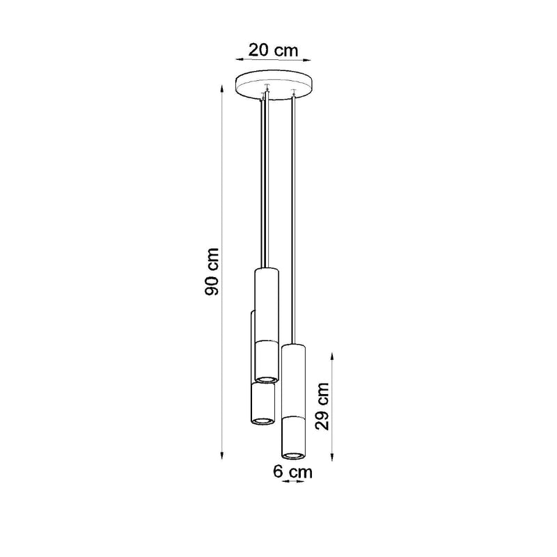 Lampe suspendue Duo Metallic 3P noir/doré