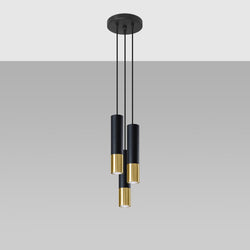 Lampe suspendue Duo Metallic 3P noir/doré