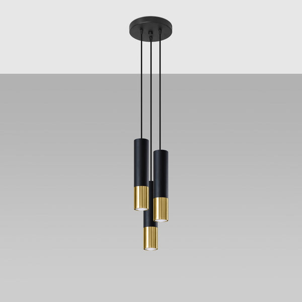 Lampe suspendue Duo Metallic 3P noir/doré