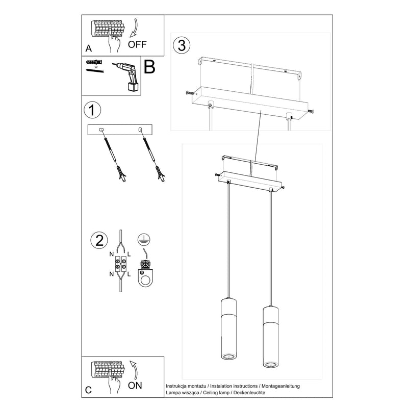 Suspension Fusion Minimaliste 2 gris