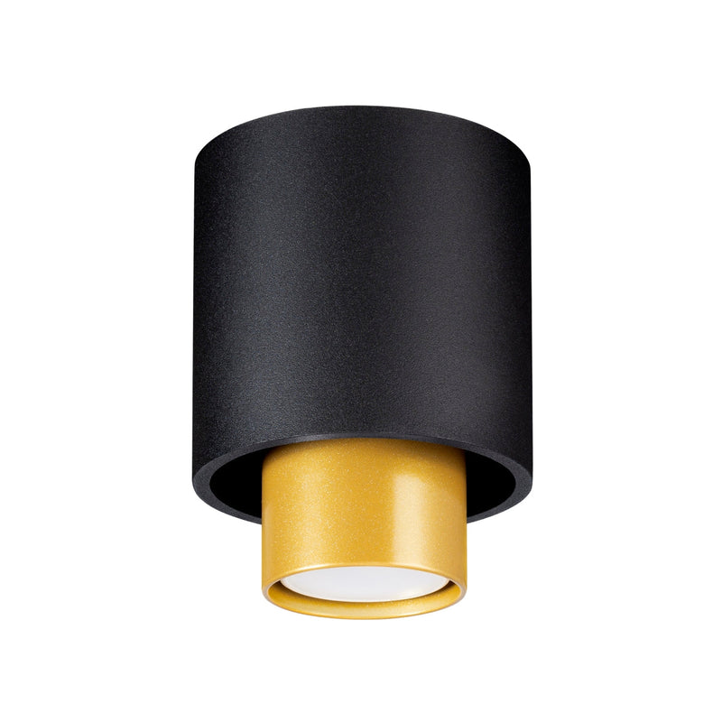 Plafonnier Double Cylindre noir
