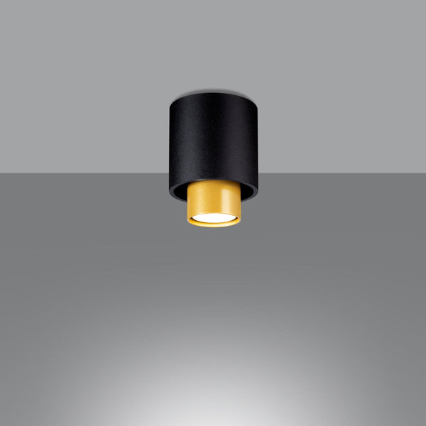 Plafonnier Double Cylindre noir