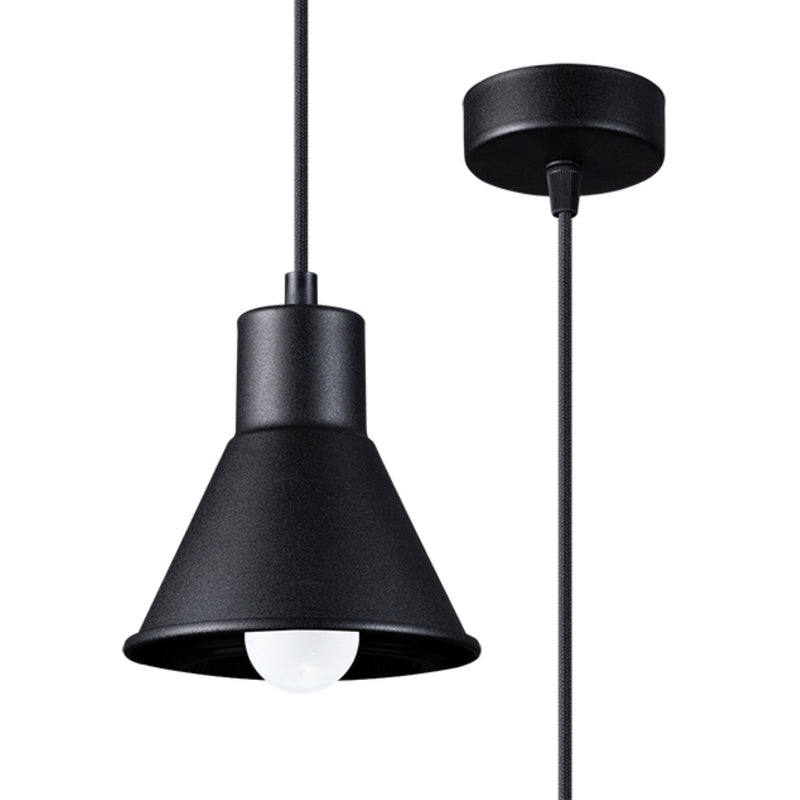 Lampe pendante Conique 1 noir [E27]