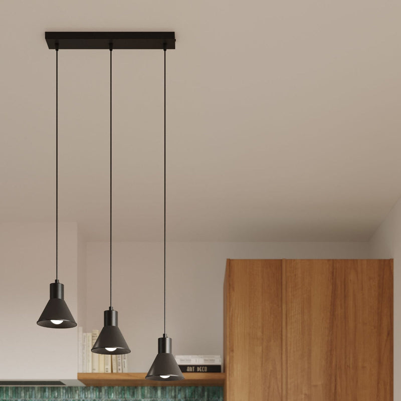 Lampe pendante Conique 1 noir [E27]