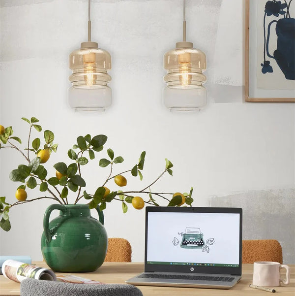 Suspension Verona Verre Ambré Dégradé Ø15 cm