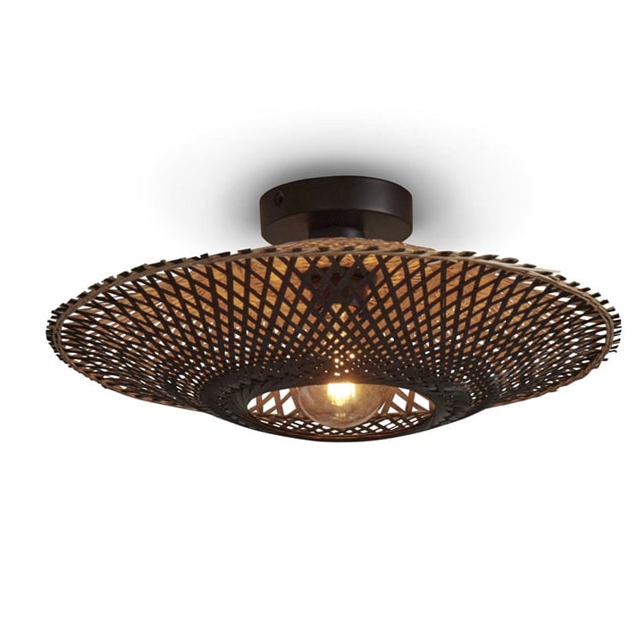 Plafonnier Kalimantan Bambou Noir et Naturel 44 cm