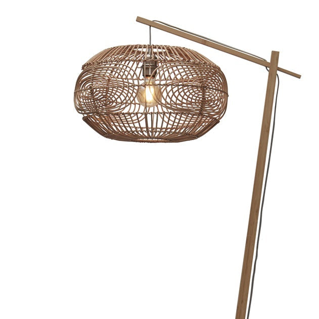 Lampadaire Madeira Rotin et Bambou Naturel 176 cm