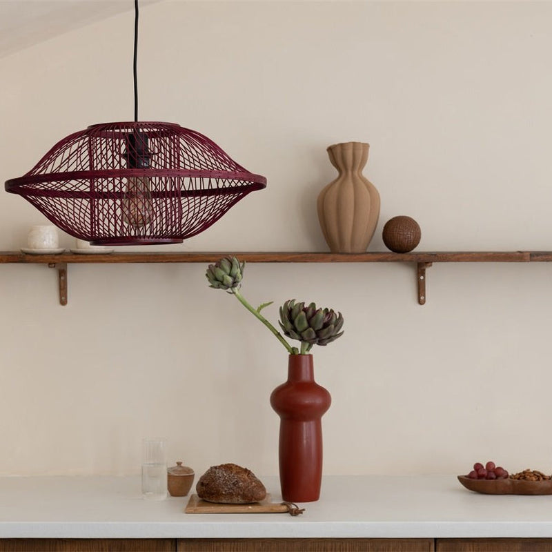 Suspension Maui Bambou Bordeaux 50 cm