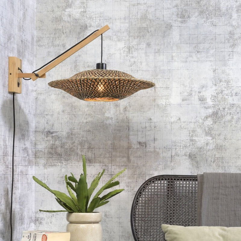 Applique Murale Bali Bambou Naturel et Noir 44 cm