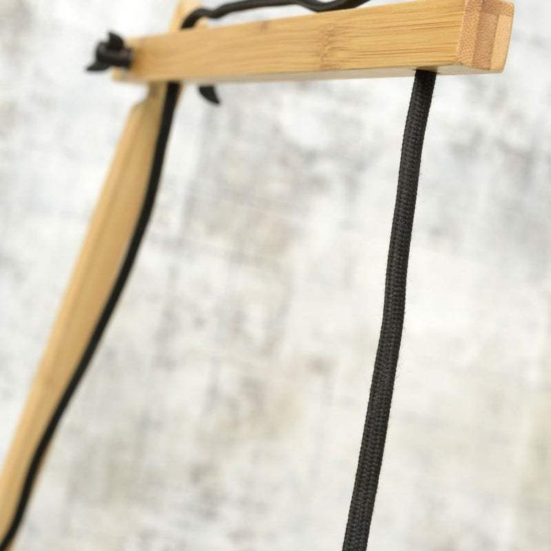 Applique Murale Andes Bambou Naturel et Écolin Noir 47x23 cm L